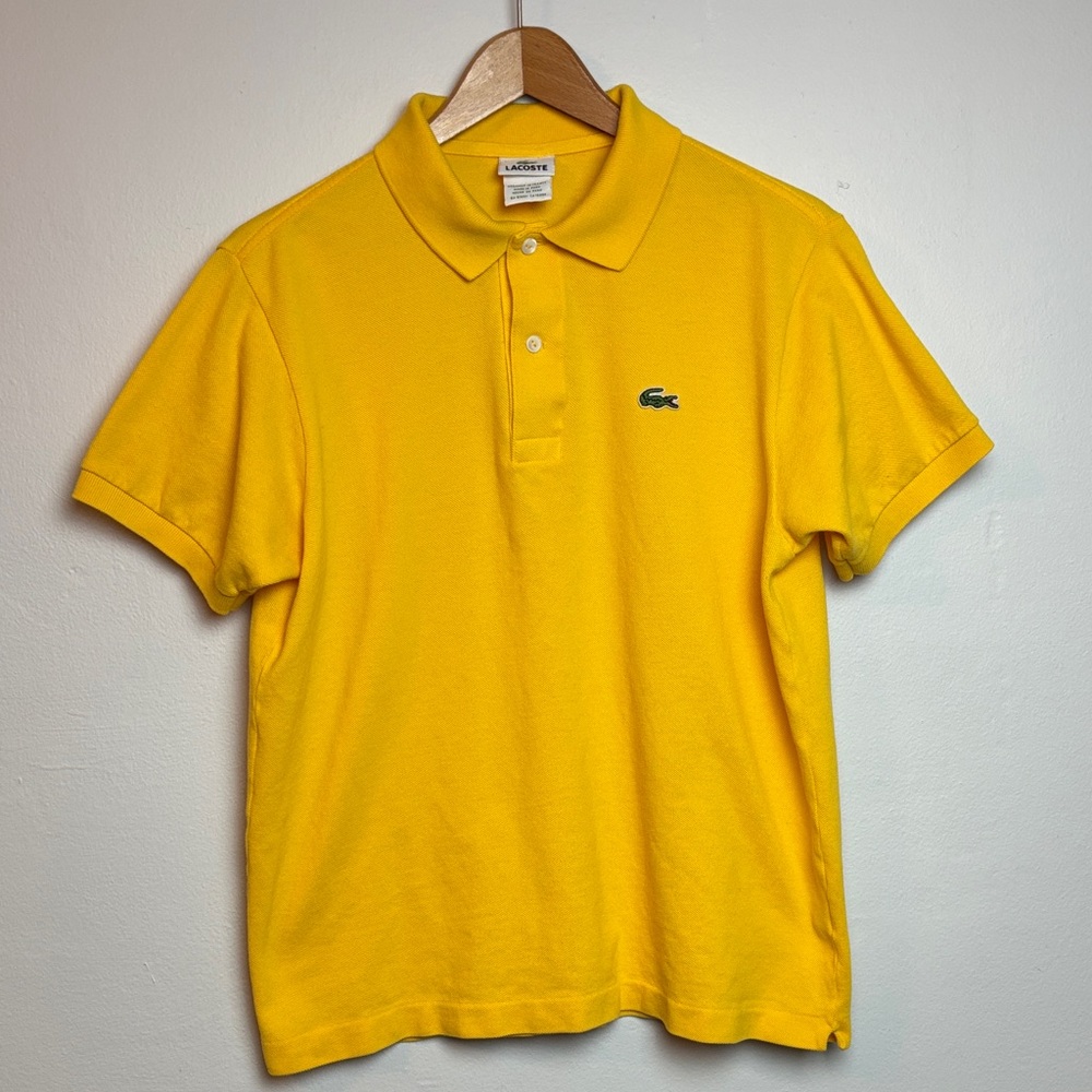 Lacoste Men's Small Yellow Short-Sleeve Polo Shirt